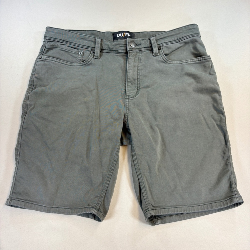 DU/ER No Sweat Relaxed Shorts Mens 36 Gray 10in N2X Tencel Stretch Travel Hiking